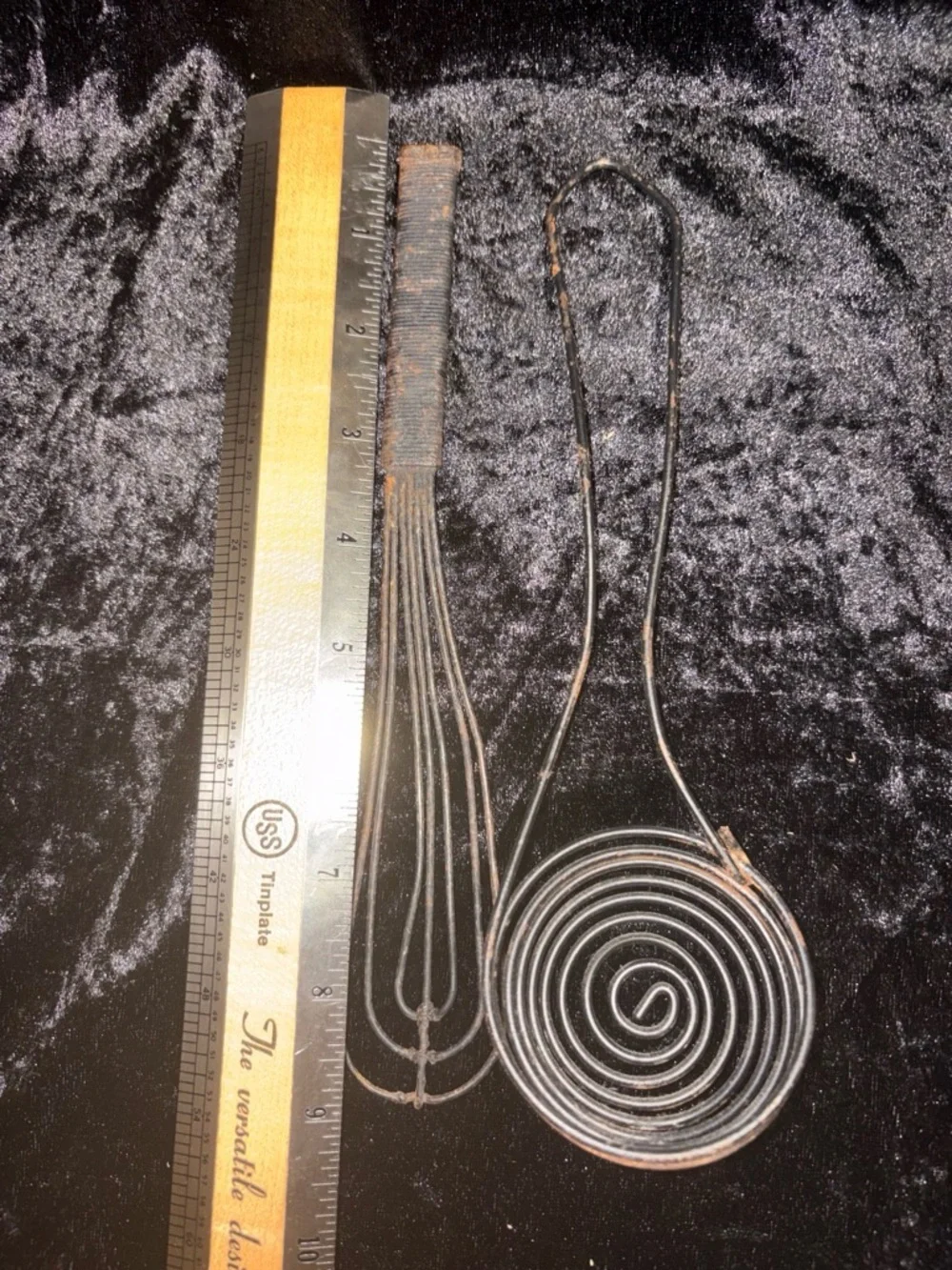 Unbranded Antique Primitive Twisted Wire Whisk & Egg Separator Set Rustic
